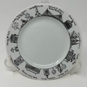 Boston Collectors Plate White Black Donna S Chesborough Designs Fenway Park